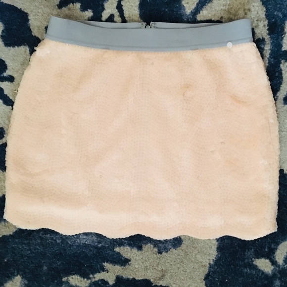 BCBG Max Azria Peach Sequin Mini Skirt XS - Picture 1 of 3